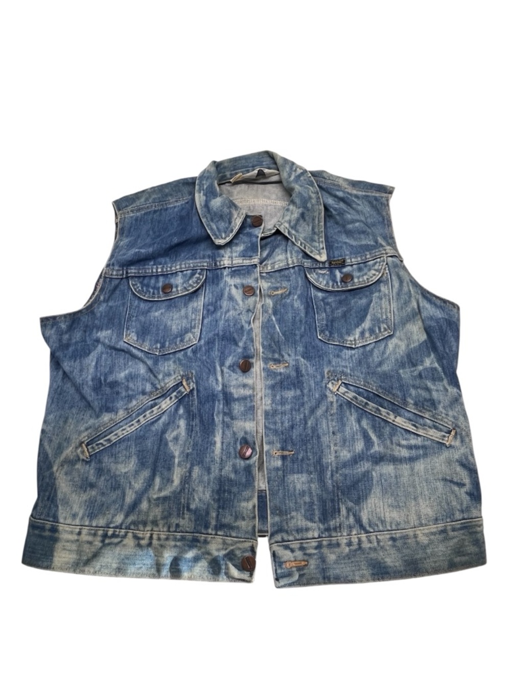 Maverick Blue Bell denim vest, model 3J26MJ Men’s Lrg Distressed